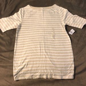 Tan and white striped shirt